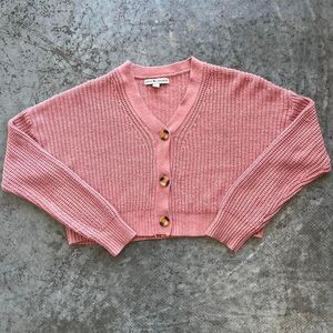 Love Change Women's Salmon Pink Cottagecore Cardigan Size XL